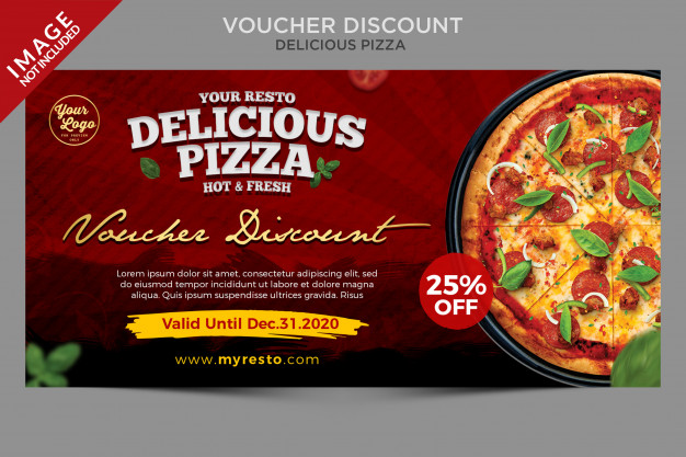 Delicious pizza voucher discount template series