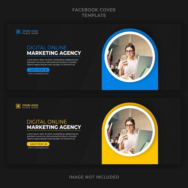 Digital online marketing agency promotion facebook cover banner template Premium Psd