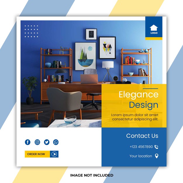 Elegance home furniture social media post templates Premium Psd