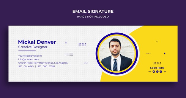 Email signature template design or email footer and personal social media cover Premium Psd