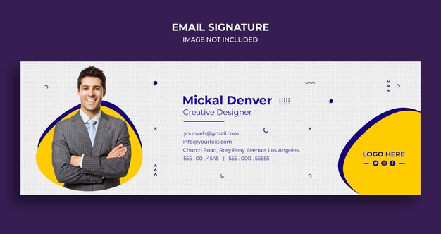 Email signature template design or email footer and personal social media cover Premium Psd