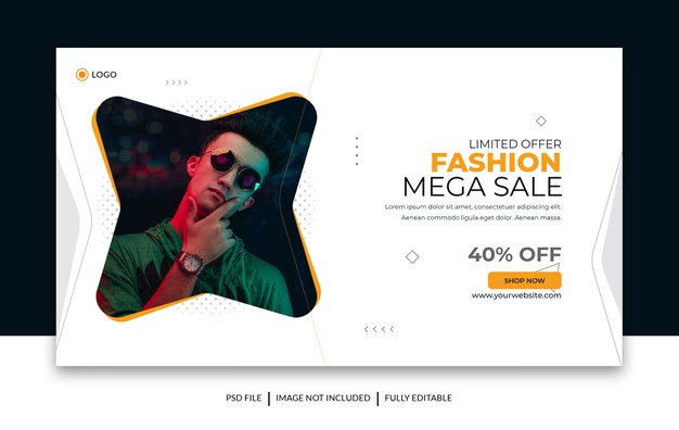 Fashion mega sale social media instagram banner template