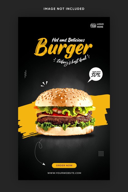 Food menu and restaurant instagram story banner template Premium Psd