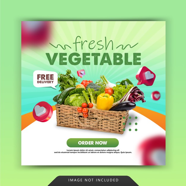 Fresh vegetable template for social media post