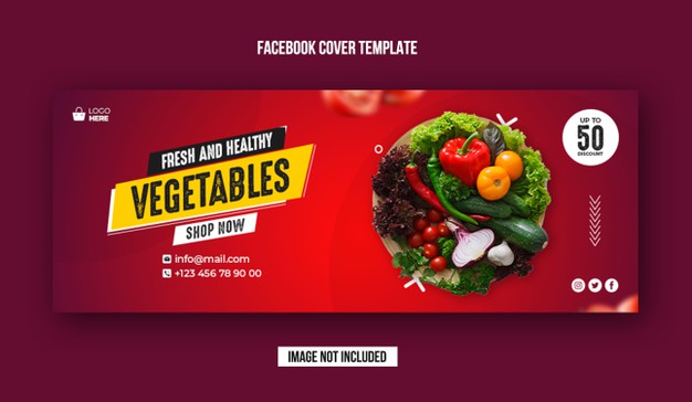 Fresh vegetable facebook cover banner Premium Psd