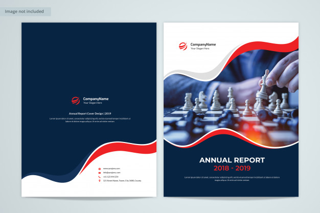 Front & back annual report cover design with image