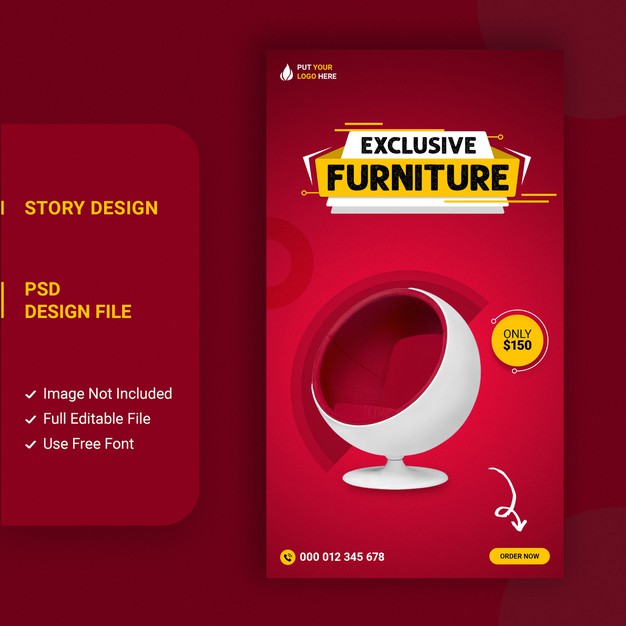 Furniture sale instagram and facebook story template Premium Psd