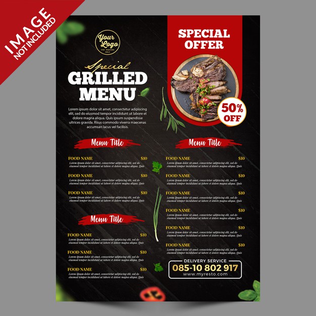 Grilled food menu series