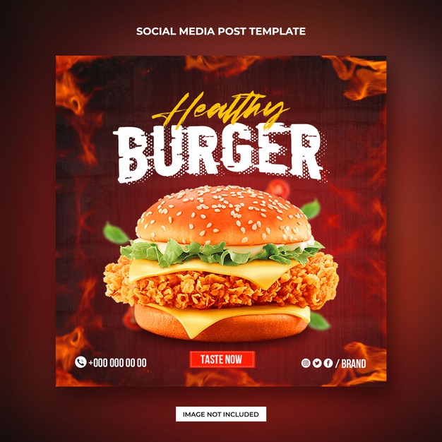 Healthy burger social media post Premium Psd
