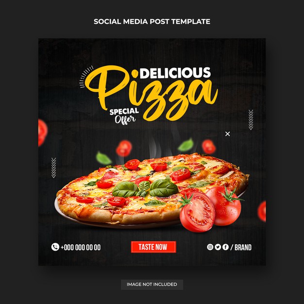 Hot pizza social media post Premium Psd