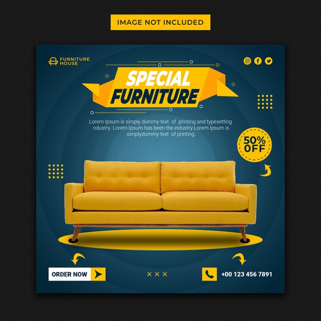 Instagram post for special furniture sale template Premium Psd