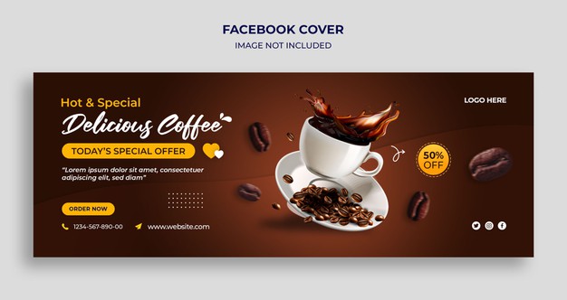 International day of coffee facebook timeline cover and web banner template Premium Psd