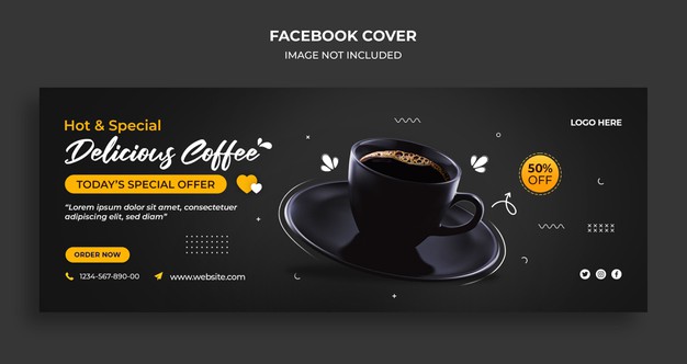 International day of coffee facebook timeline cover and web banner template Premium Psd
