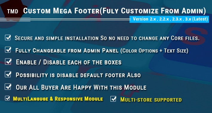 Mega Footer 3.x & 2.xx - Advanced OpenCart Footer