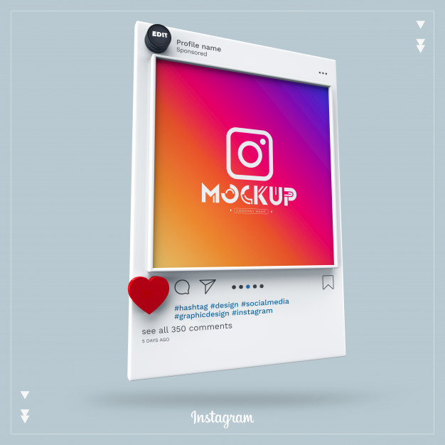 Mockup instagram social media 3d