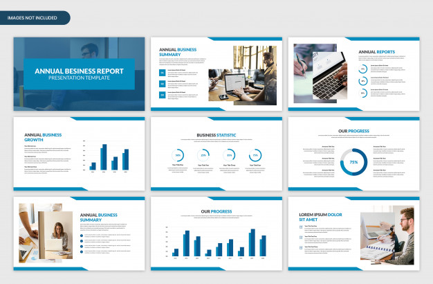 Modern corporate business report showcase presentation slider template