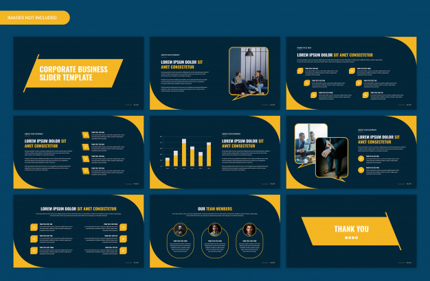 Modern corporate startup business presentation slider template design Premium Psd