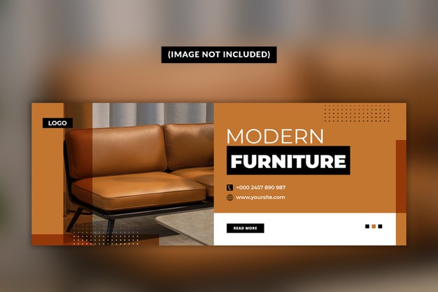 Modern furniture facebook cover page template Premium Psd