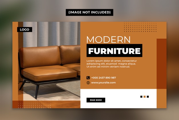 Modern furniture web banner template Premium Psd