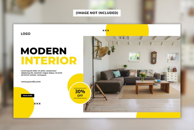 Modern interior web banner template Premium Psd