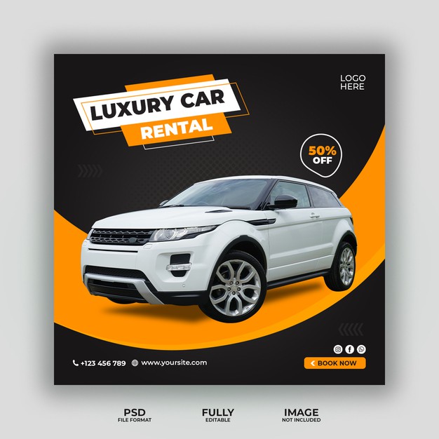 Rent car social media and instagram post banner Premium Psd
