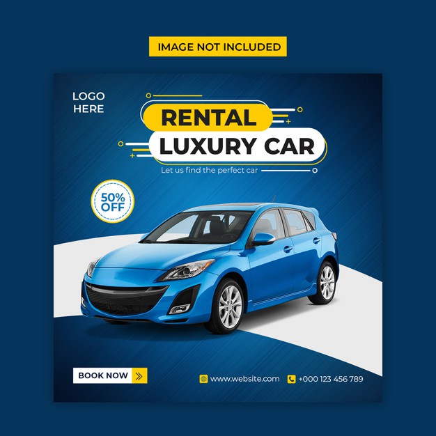 Rental car social media and instagram post template Premium Psd