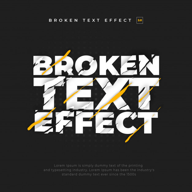 Ripped split broken text effect