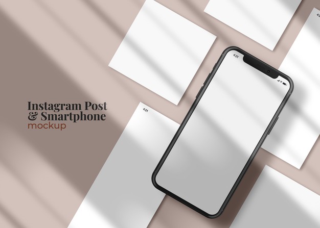 Social media stories and post template on smartphone mockup Premium Psd