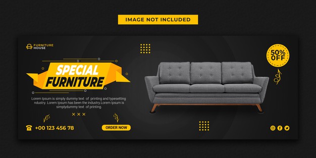 Special furniture facebook cover and social media banner template design Premium Psd