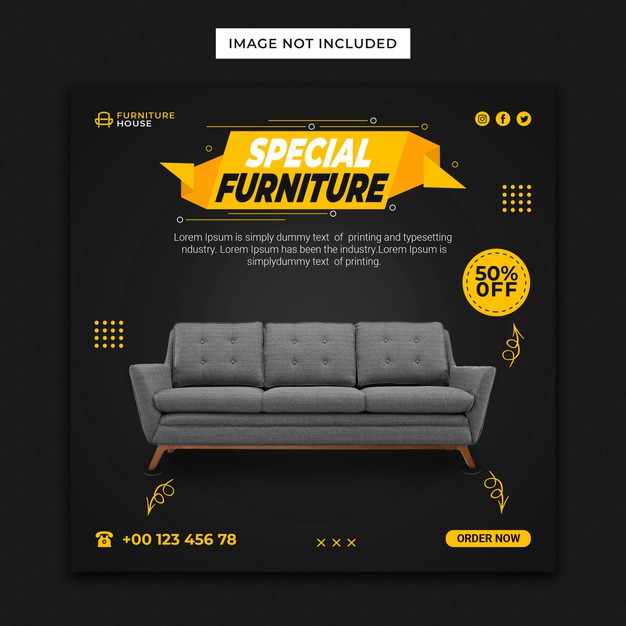 Special furniture instagram post and social media banner template design Premium Psd