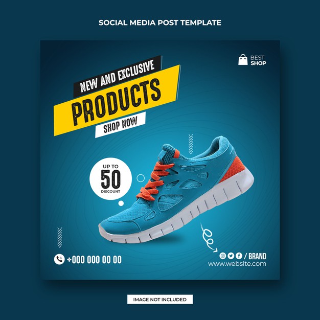 Sports shoes square social media post Premium Psd