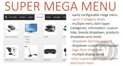 Super Mega Menu v2.4.2 - OpenCart 2 mega-menu module