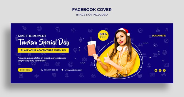 Tourism special day facebook timeline cover and web banner template Premium Psd