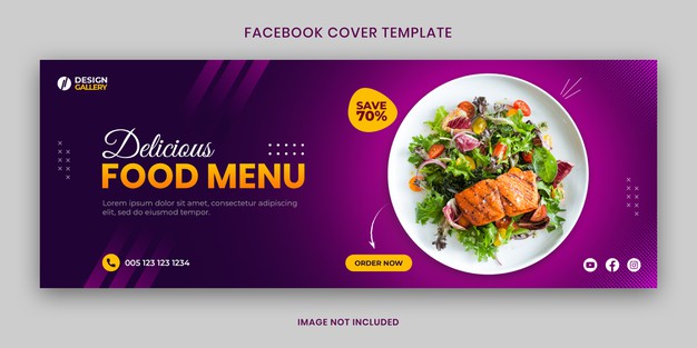 Web and social media fast food restaurant cover banner template Premium Psd