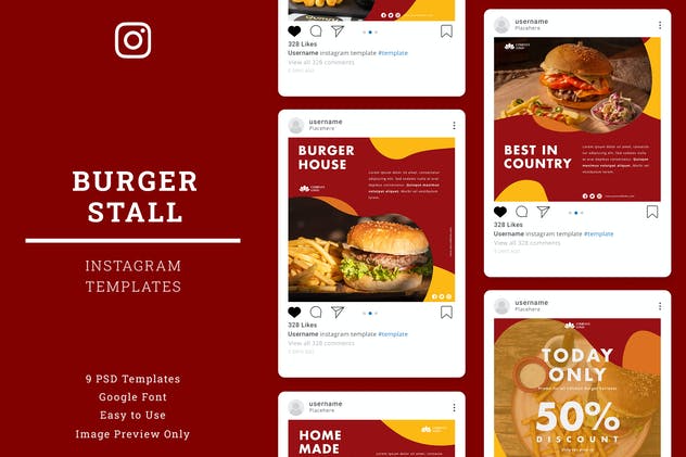 Burger Instagram Post Template