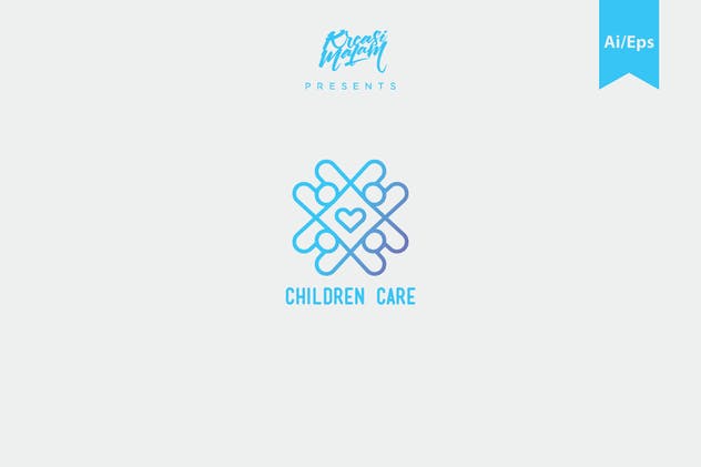 Children Care Logo Template