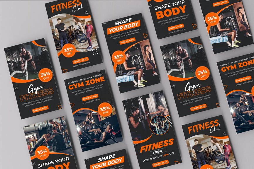 Fitness Bodybuilding Instagram Stories Template