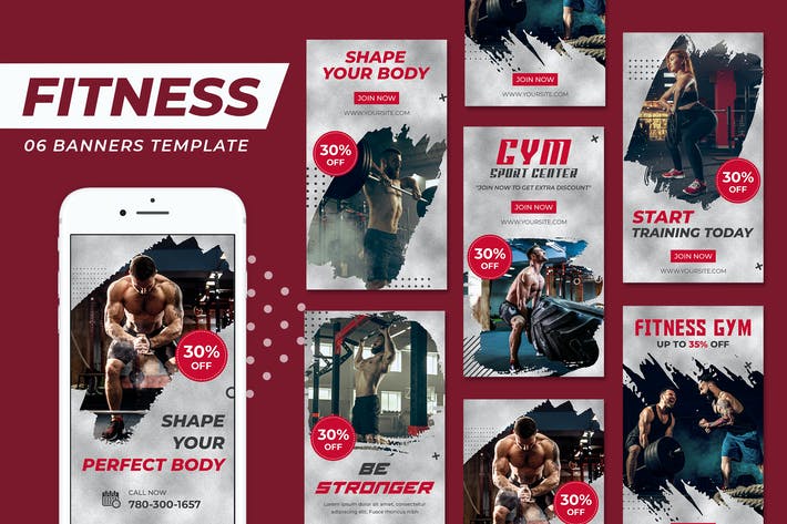 Gym Fitness Instagram Stories Template