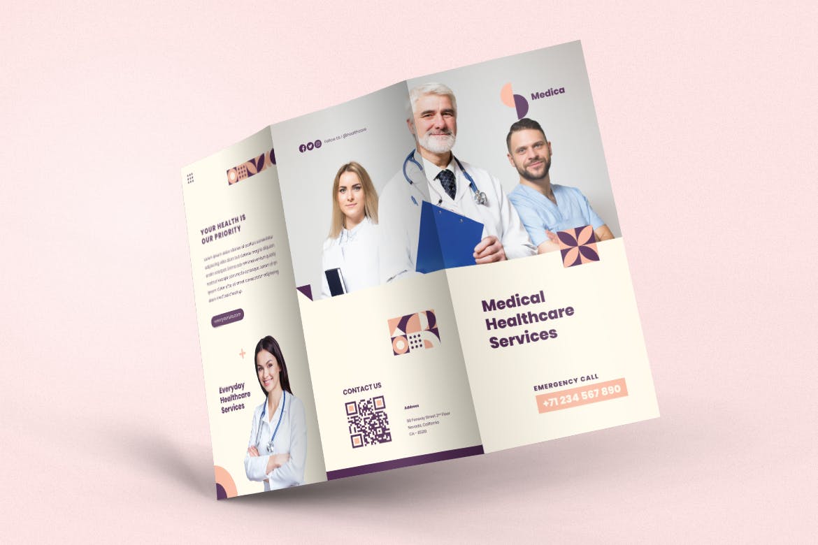 Medical Healthcare Trifold Brochure