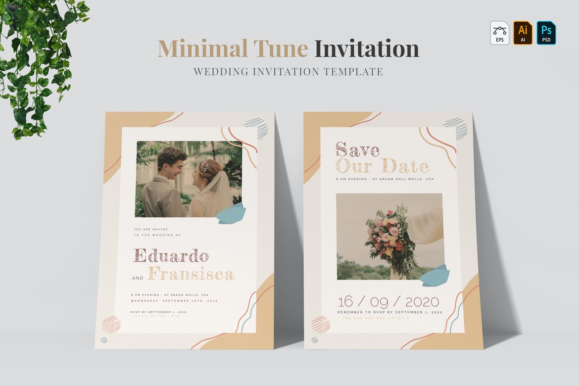 Minimal Tune- Wedding Invitation
