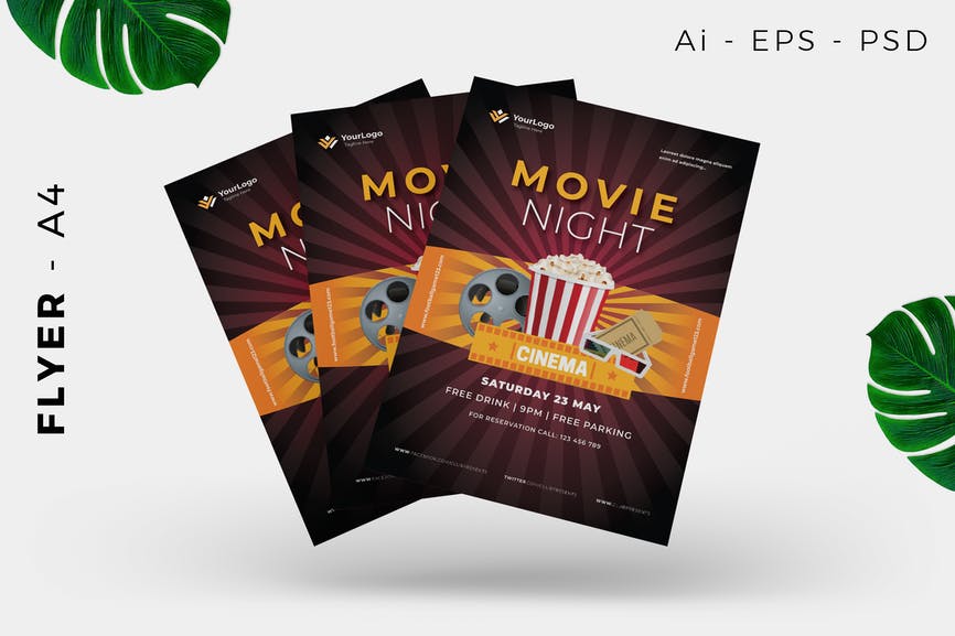 Movie Night Event Flyer Design