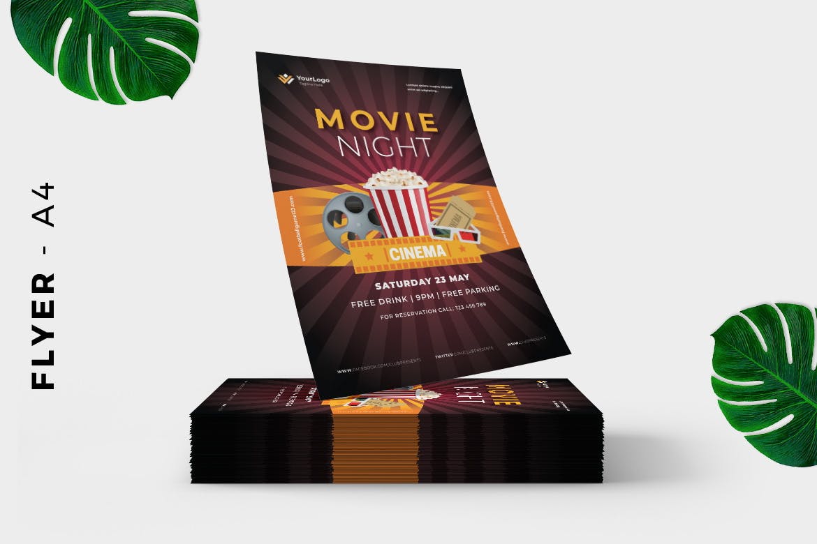 Movie Night Event FlMovie Night Event Flyer Designyer Design 2