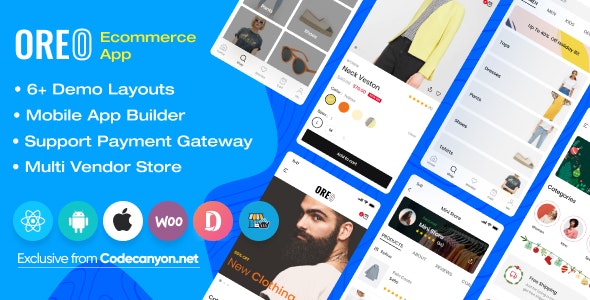 Oreo Fashion - Full React Native App for Woocommerce
