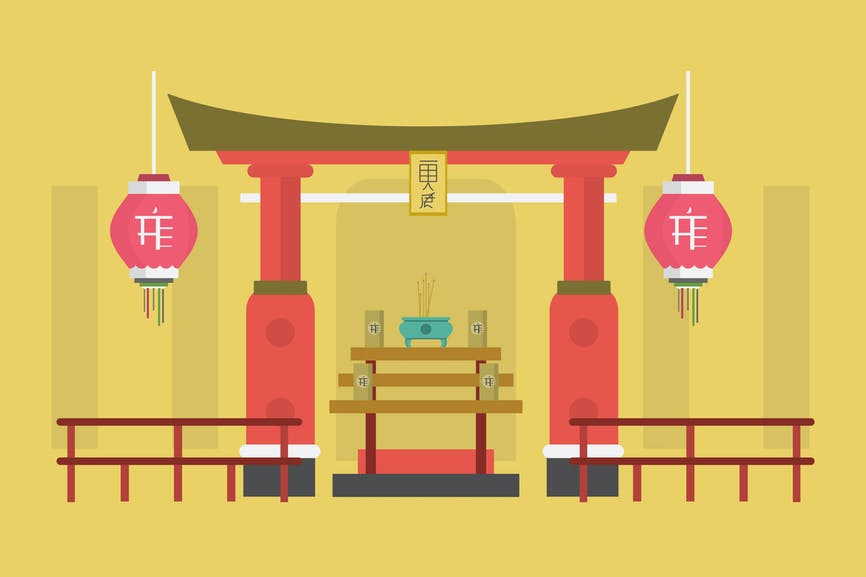 Shrine - Illustration Background
