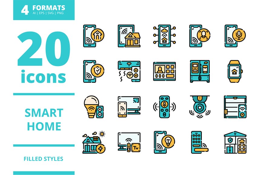 Smart home Filled icons packs
