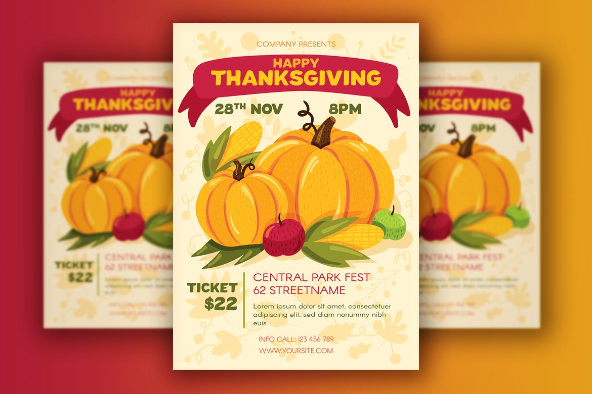 Thanksgiving Poster With Harvest