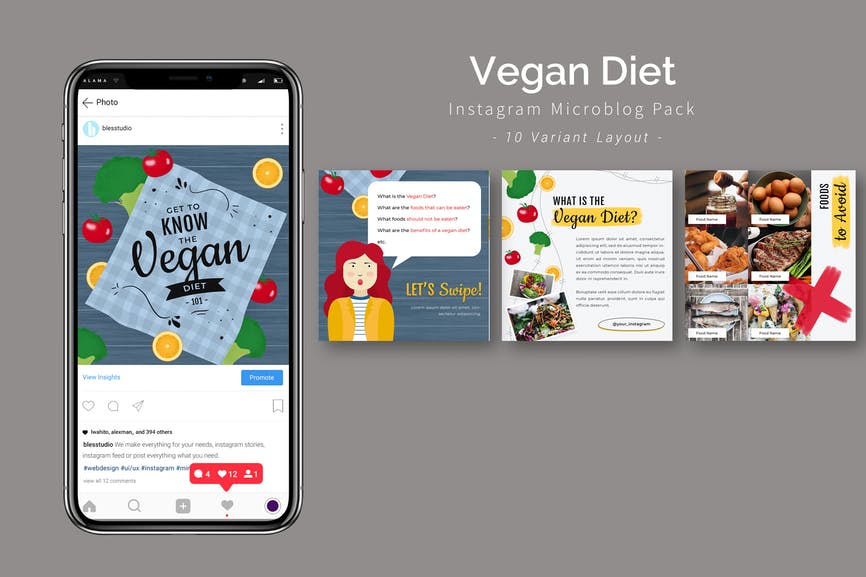 Vegan Diet - Instagram Microblog Pack