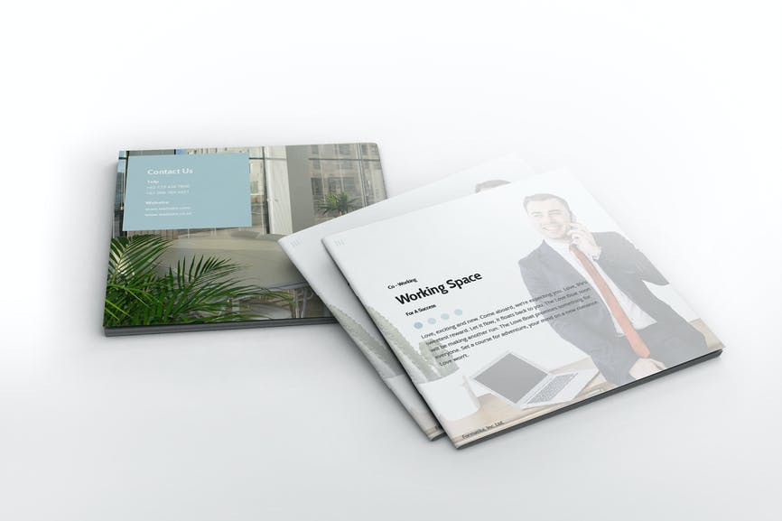 Working Space Square Brochure Template