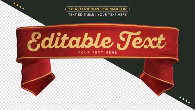 3d render merry christmas ribbon for composition Premium Psd