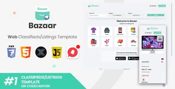 Bazaar - Web PHP Social Listings-Classifieds Shopping Template [XServer]